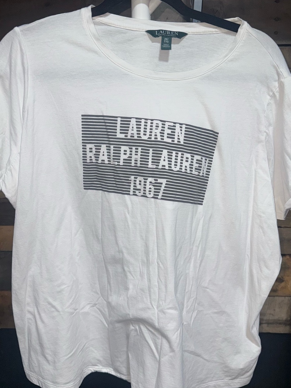 Lauren Ralph Lauren White Graphic Tee 2X
